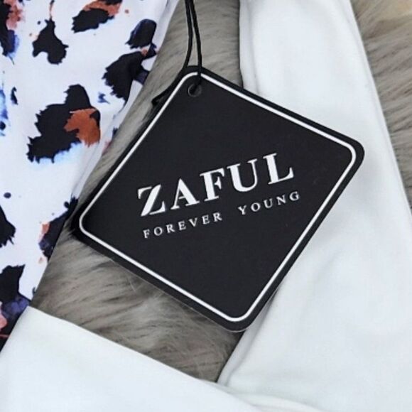 ZAFUL Leopard Print One Shoulder Bikini Top Size Small *NWT - Picture 3 of 3